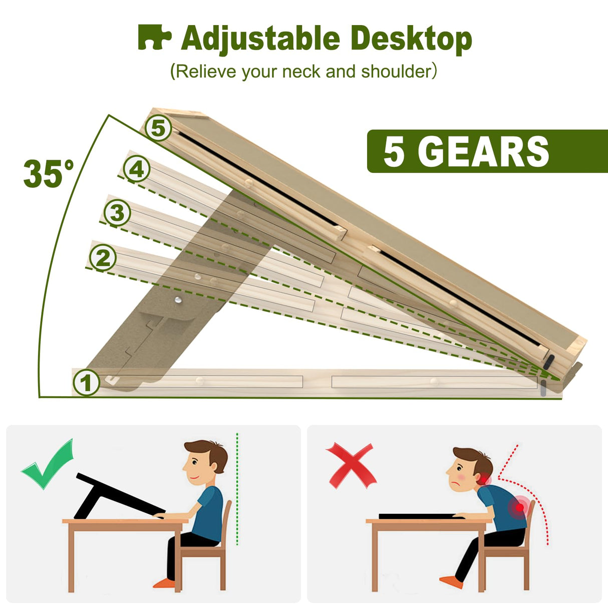 Jigsaw Puzzle Board 1500 Pieces, 2-in-1 Tilting and Rotating Puzzle Board with Drawers and Cover, Wooden Portable Puzzle Board for Adults, Board Game Table for All Ages