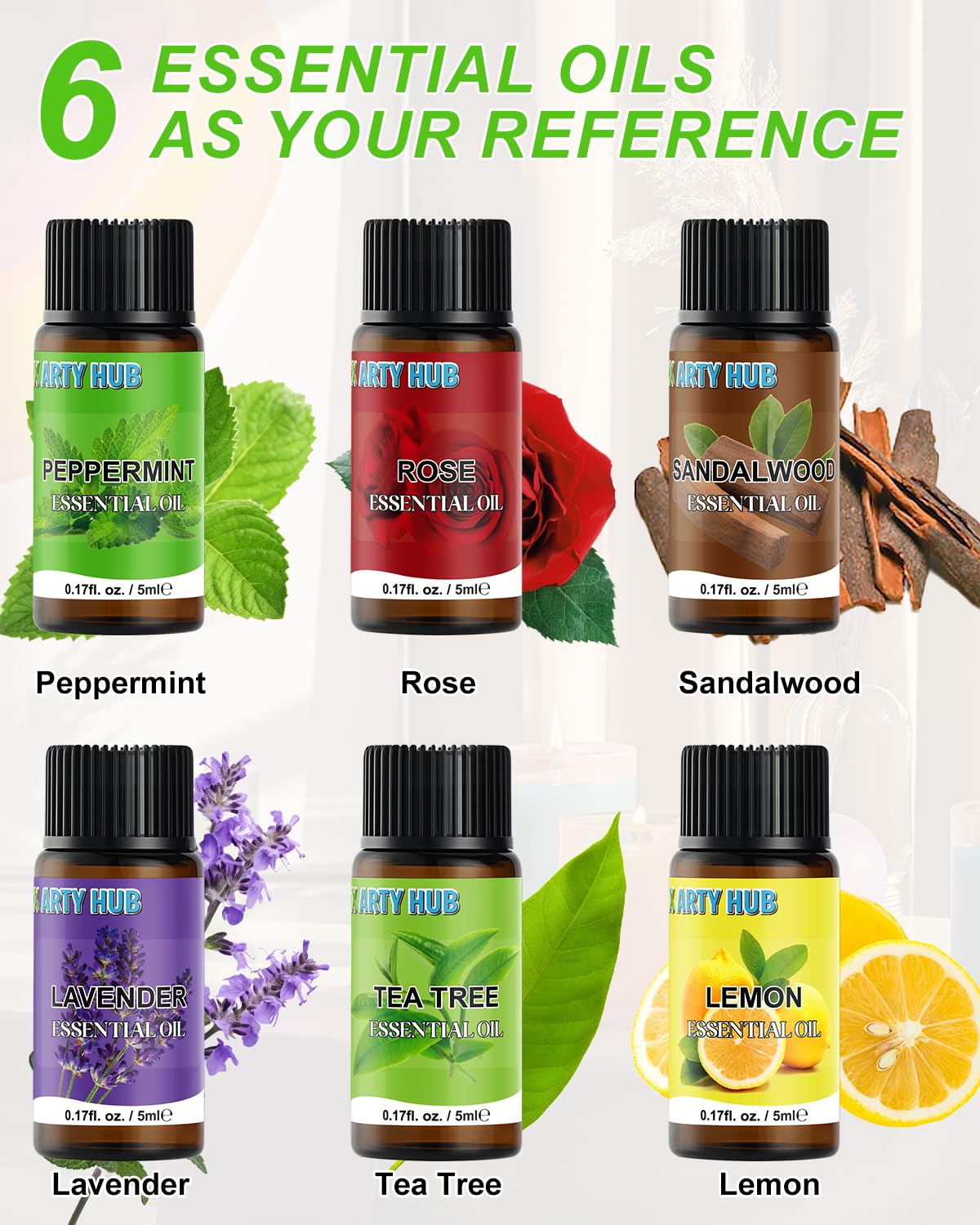 ARTY HUB Candle Dye - 24 Colors & 6 Essential Oils for Soy Candle Making - 30 Bottles X ARTY HUB