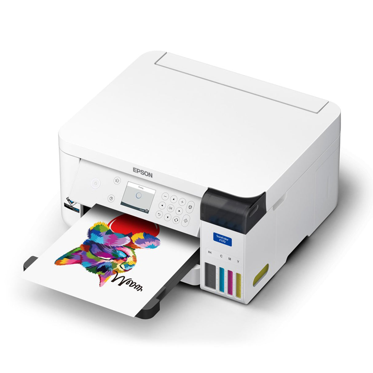 Epson SureColor F170 Dye-Sublimation Printer. Includes Full Set of Ink, User Guide, AC Power Cable, 9" x 12" Heat Press, Thermal Tape, 8.5" x 11" & 8.5" x 14" Paper SCF170 Johnson Plastics Plus