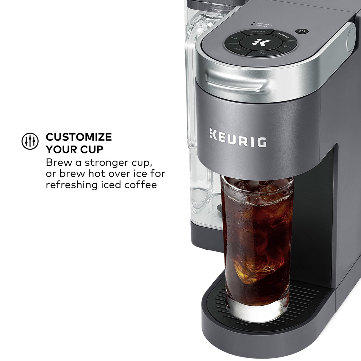 Keurig K-Supreme Single Serve K-Cup Pod Coffee Maker, MultiStream Technology, 4 Brew Sizes, 66oz Dual-Position Removable Reservoir, Gray Keurig