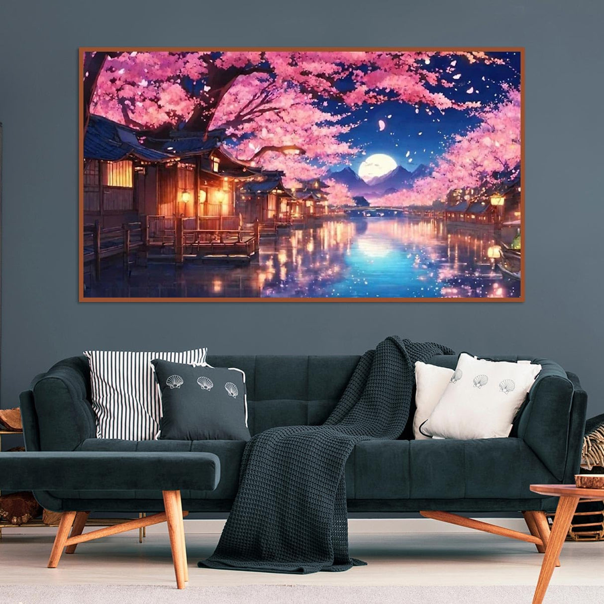 pchmcu Large Diamond Art Kits for Adults - 5D Sakura Diamond Painting Kits for Adults,DIY Full Drill Crystal Rhinestone Arts and Crafts,Picture Paint with Diamond Home Wall Decor 27.5 X 15.7inch pchmcu