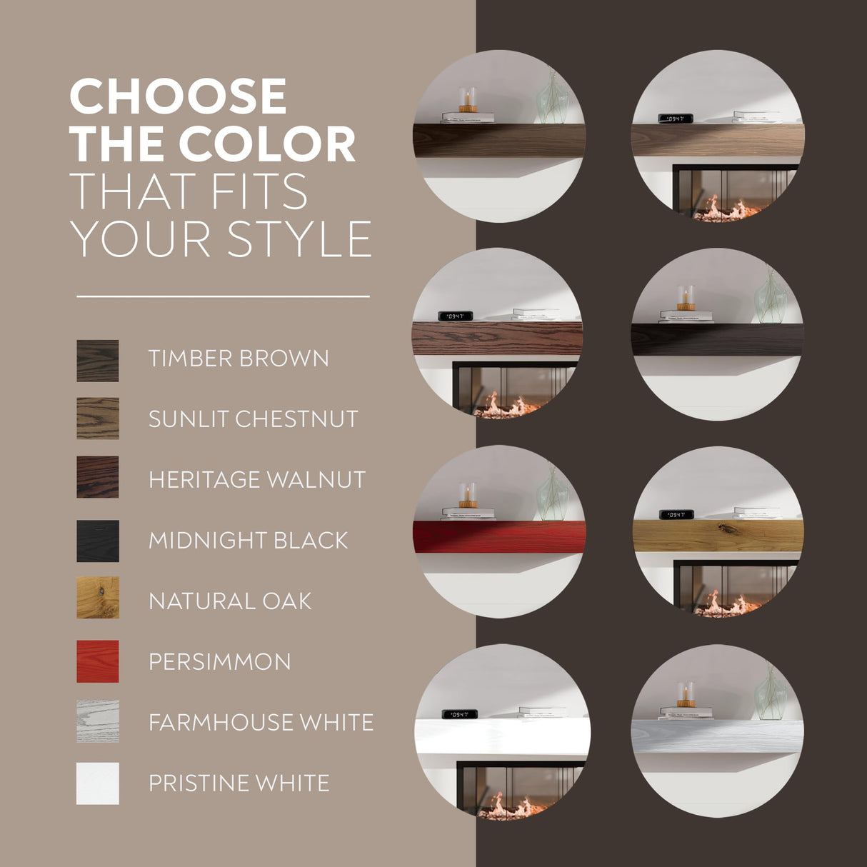 Pennsylvania Woodworks Fireplace Mantel, Handmade in The USA, Oak Wood Wall-Hanging Mantel Shelf, Farmhouse Wall Shelf Design, Easy to Mount and Heavy Duty, 60 in, Large, Midnight Black Pennsylvania Woodworks