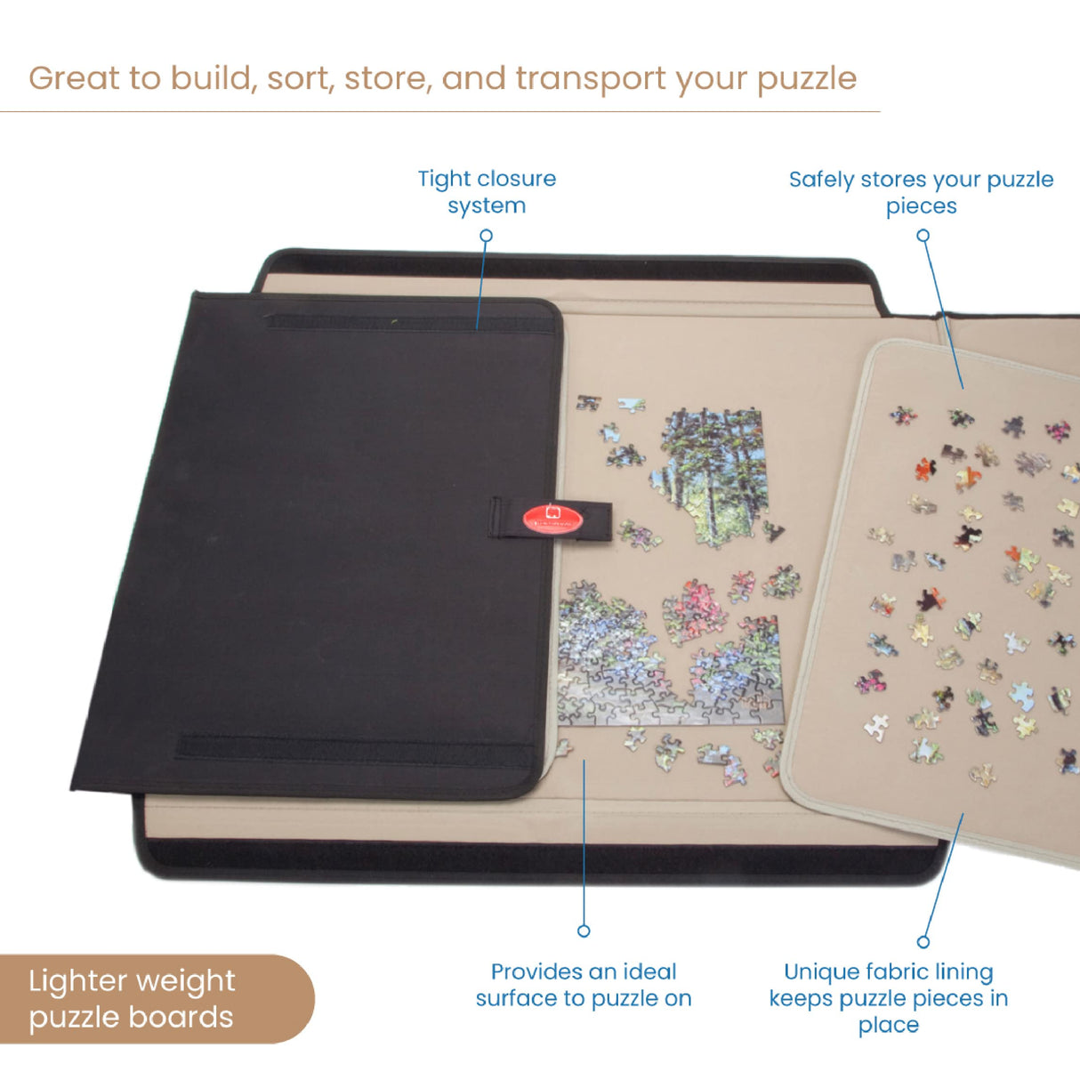 Bits and Pieces - 1500 Piece Size Porta-Puzzle Jigsaw Caddy - Puzzle Accessories - Puzzle Table - 24½" X 35½" Bits and Pieces