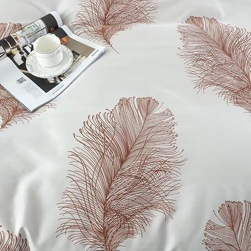 OAITE Duvet Cover Twin Size,Reversible Leaf Brown Duvet Cover Set with Zipper Closure, 3 Pieces Modern Patterns Soft Microfiber Bedding Set with 8 Ties(68’’*90’’,2 Pillow Cases) OAITE