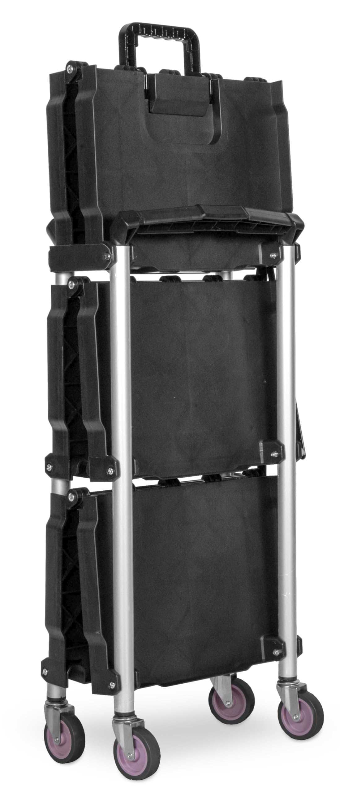 WEN Compact Foldable Service Utility Cart, Three Tier with 165-Pound Capacity (73065) WEN