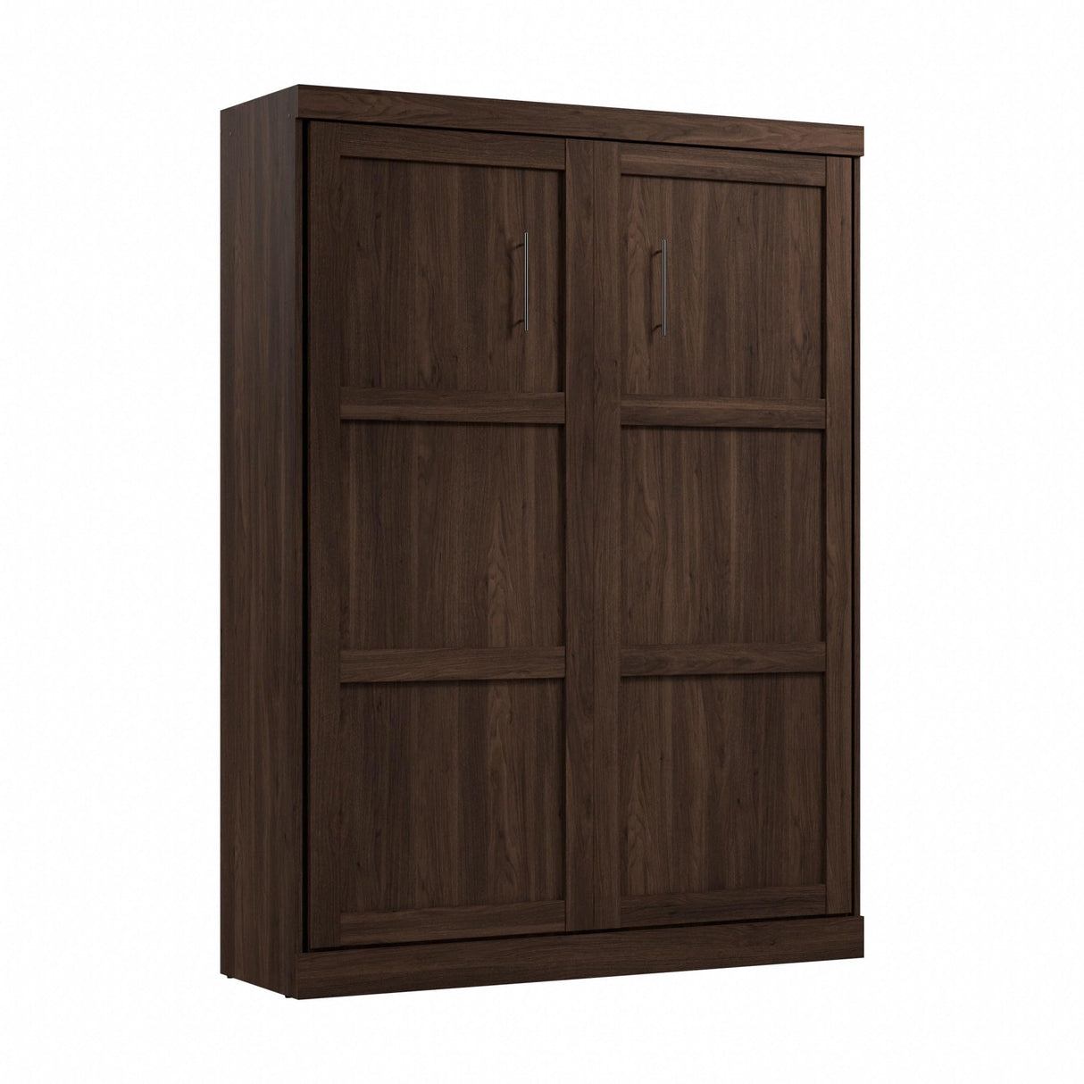 Bestar Pur Queen Size Murphy Bed in Black Walnut, 65-inch Space-Saving Sleeping Arrangement for Multipurpose Area, Bedroom, Guest Room, or Living Room Bestar