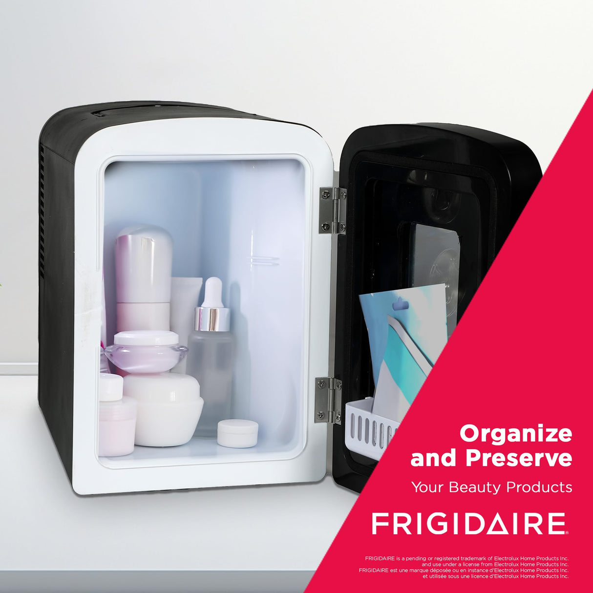 Frigidaire Portable 9-Can Mini Cooler Fridge, 5L, Brushed Stainless Rugged, Window, EFMIS189-SS, Clear Door, Glass Frigidaire