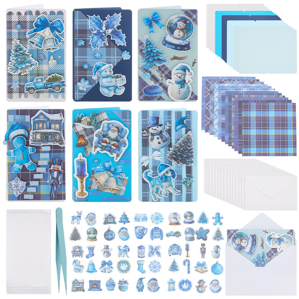FREEBLOSS 15 Set DIY Card Making Kit for Adults Winters Card Making Kit DIY Handmade Greeting Card Kit Perfect for Christmas Gift Cards for Birthday Wedding Congratulation FREEBLOSS