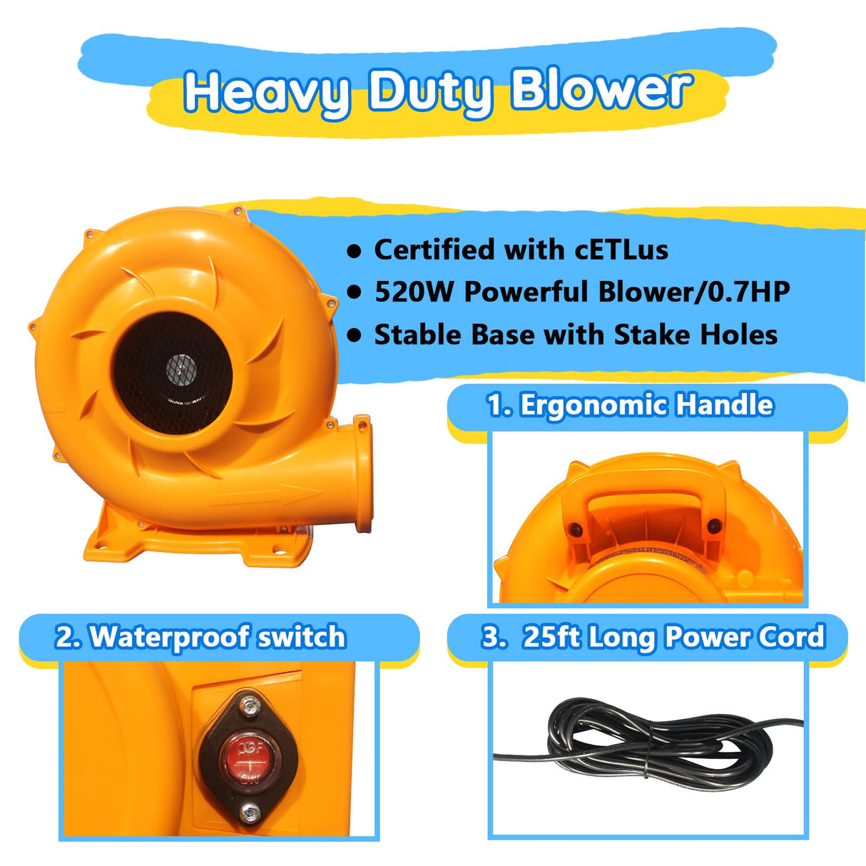 Causeair Big Inflatable Bounce House for Party Fun,15ft x 14.8ft,Double Basketball Hoop,Throw Ball Game,Reinforced PVC Bounce Floor,Jumping Bouncy Castle Holds 6 Kids causeair