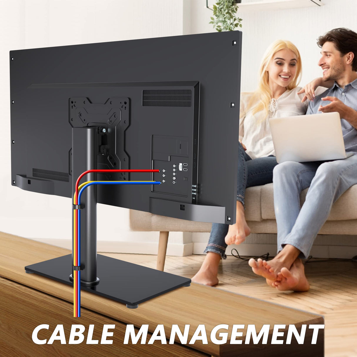 XINLEI Universal TV Stand Base, Table Top TV Stand for 17-43 Inch LCD/LED TVs, Height Adjustable Monitor Mount Stand with Tempered Glass Base Holds up to 88lbs VESA 200x200mm, TS103 XINLEI