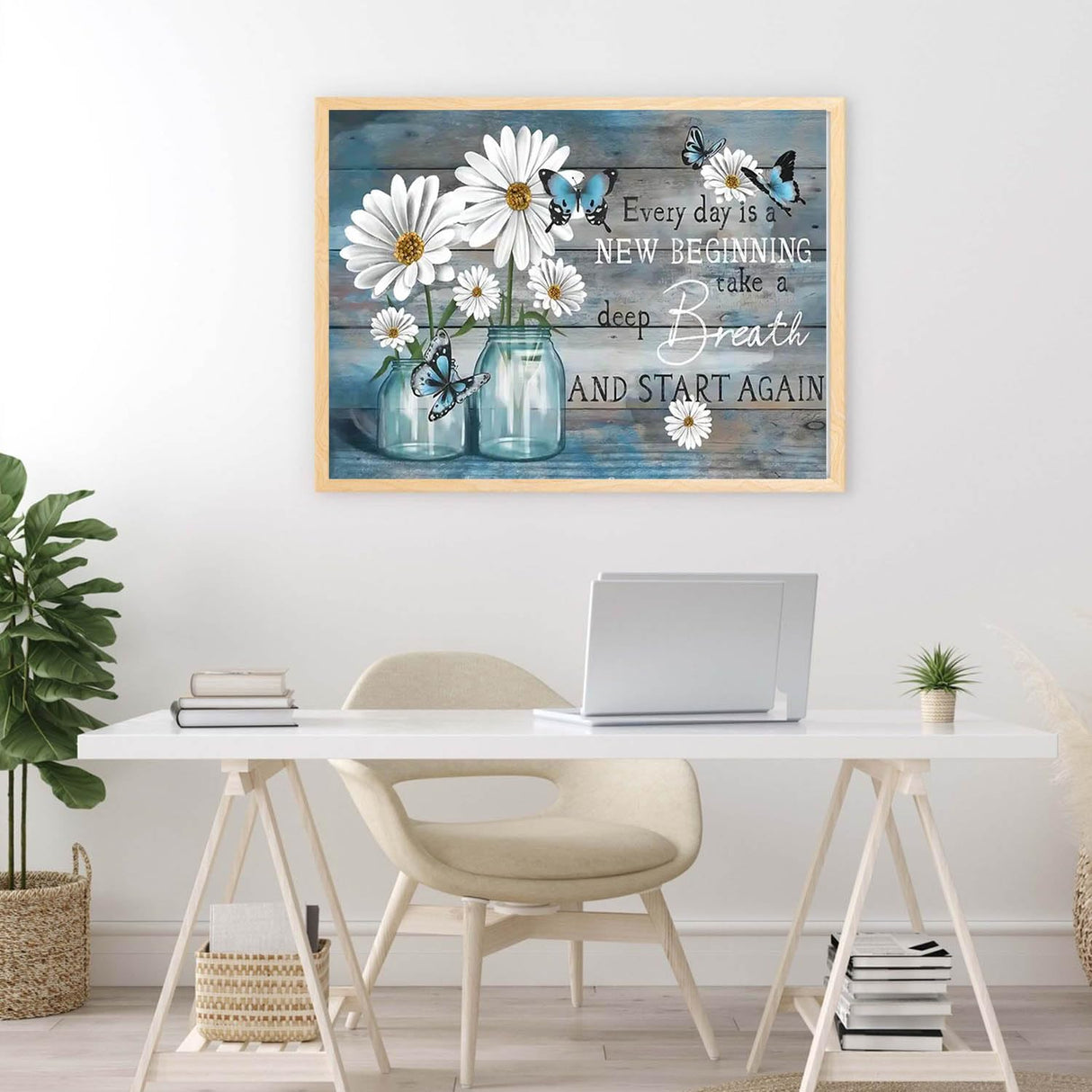 Diamond Painting Kits for Adults - Daisy Diamond Art Kits for Adults Beginner, Inspirational DIY Full Drill Diamond Dots Paintings with Diamonds 5D Gem Art and Crafts Home Wall Decor 16x12inch HOIYLDS