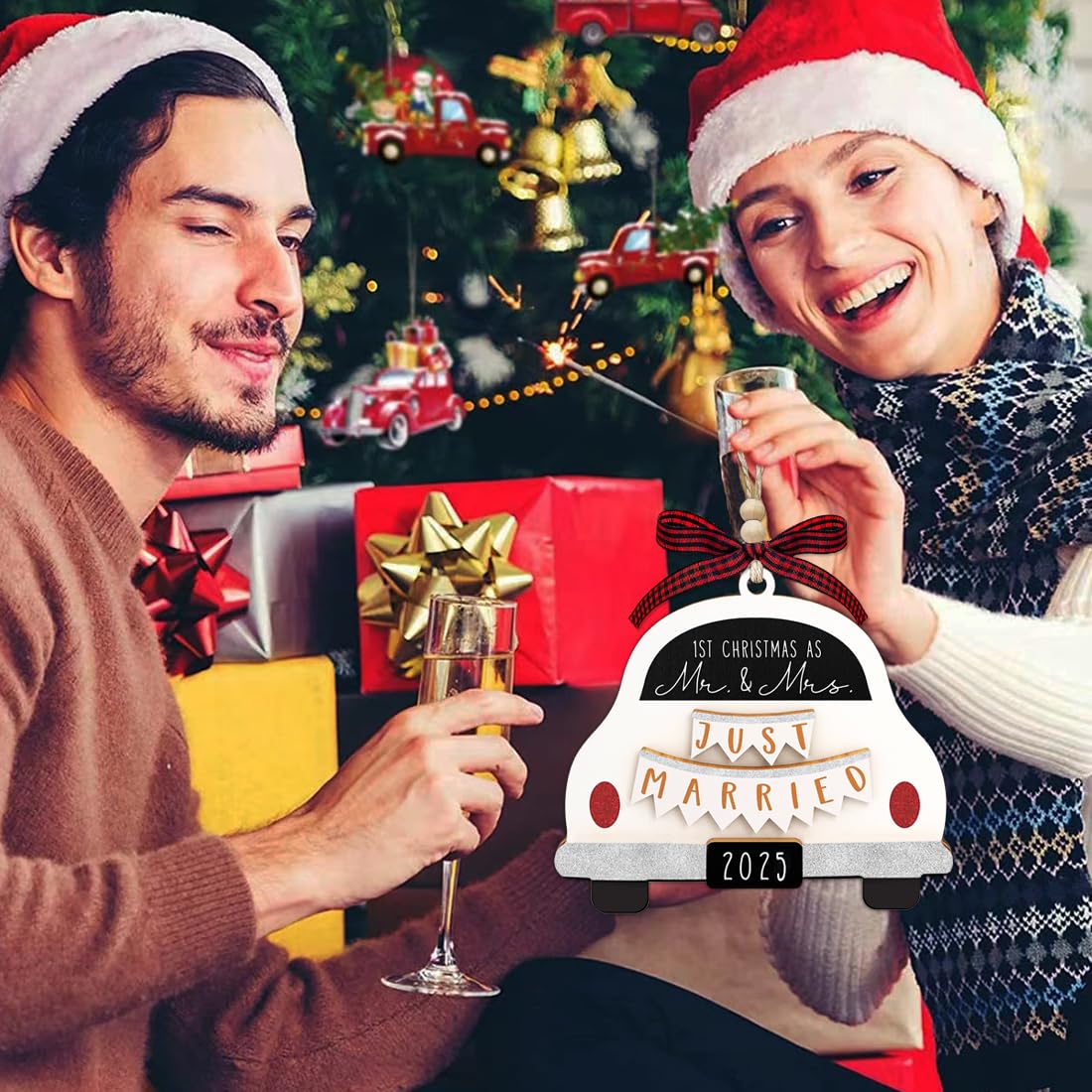 First Christmas Married Ornament 2025, Our First Christmas As Mr and Mrs Christmas Ornament - Bridal Shower Gift, Marriage Gifts, Wedding Gifts for Couples, Gifts for Newlyweds YXOTJHS