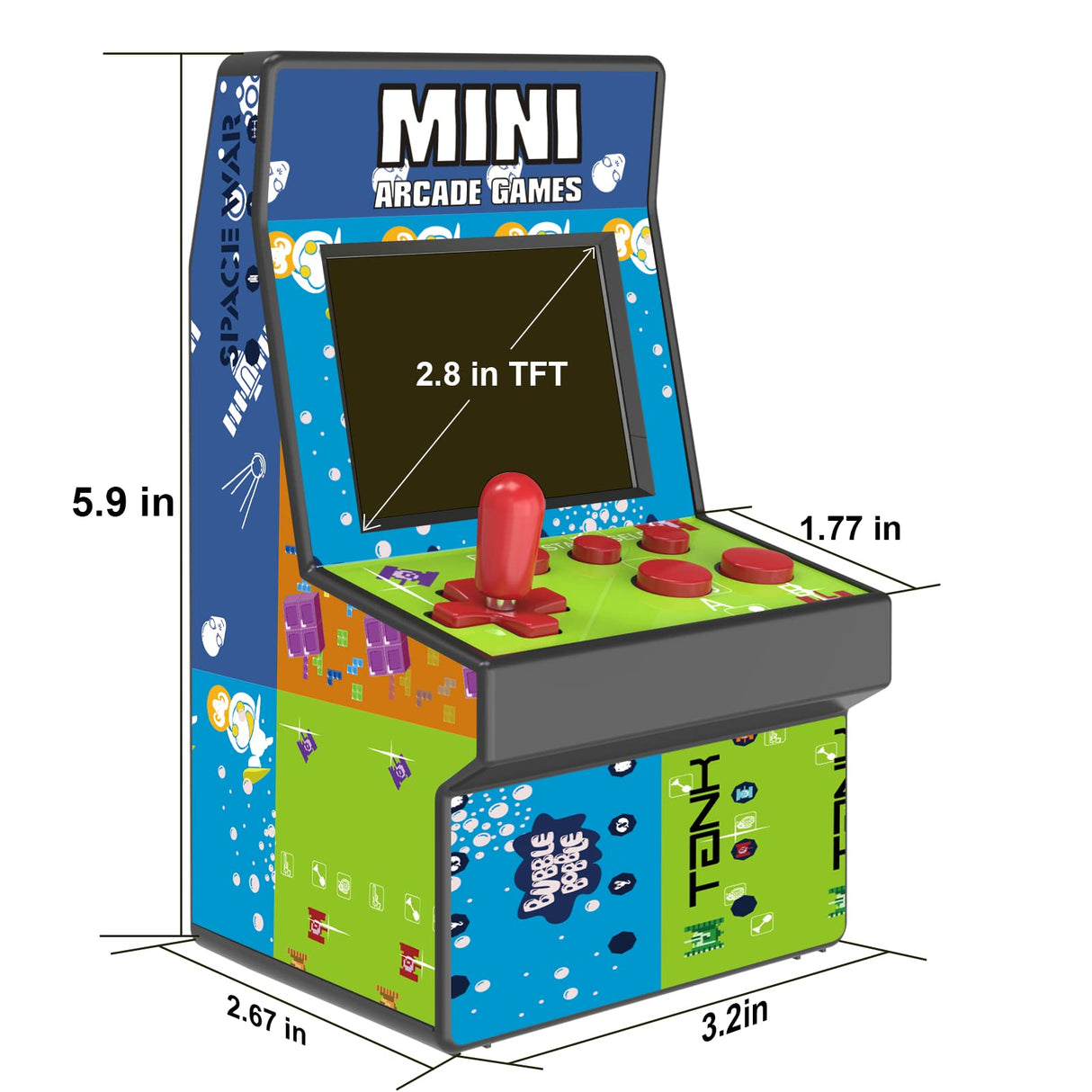 E-MODS GAMING Mini Arcade Games 2.8'' Large Screen Preloaded 200 Classic Mini Handheld Arcade Game Machine for Kids,AA Battery E-MODS GAMING