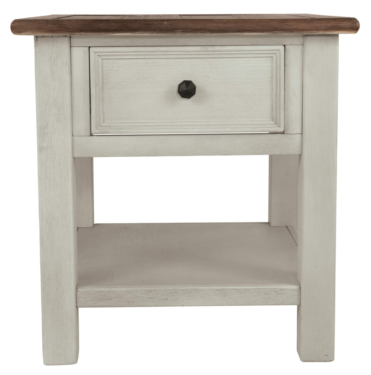Signature Design by Ashley Bolanburg Farmhouse Square Two Tone End Table, Antique Cream Signature Design by Ashley