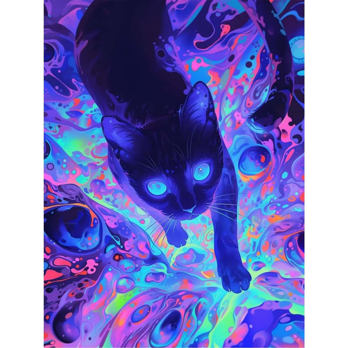 Diamond Art Kits for Adults, 5D Black Cat Diamond Painting Kits for Beginner, DIY Black Cat Gem Art Dots for Adults, Perfect for Home Wall Decor 12x16 Inch GEEHEIY