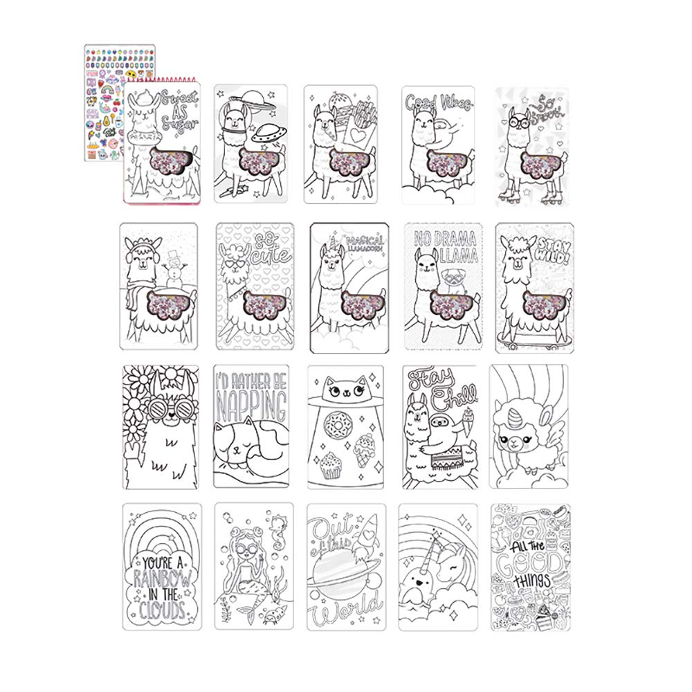 Fashion Angels Llama Shaker Compact Sketch Portfolio/Llama Sketch Book/Llama Coloring Book, Brown/a, 7.6 Ounce Fashion Angels