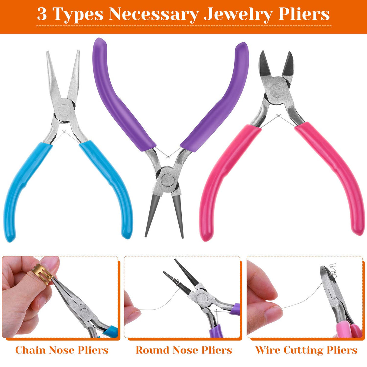 PAXCOO Jewelry Making Supplies Kit, Jewelry Making Kit with Jewelry Making Tools, Jewelry Wires and Jewelry Findings for Jewelry Making, Repair and Beading PAXCOO