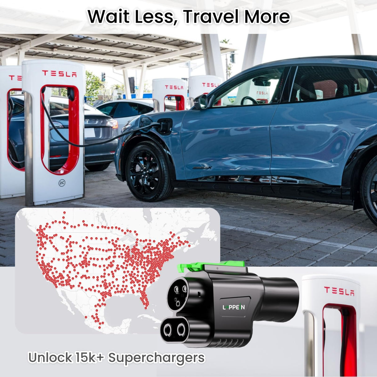 NACS to CCS Adapter, Tesla DC Charging Station Adapter for Ford R1V1AN GM V0LV0 M-Benz Air Ariya Prologue,Tesla to CCS adapter DC Fast Charging,Fast Charge CCS1 EV Battery at Tesla Superchargers LEPPEIN