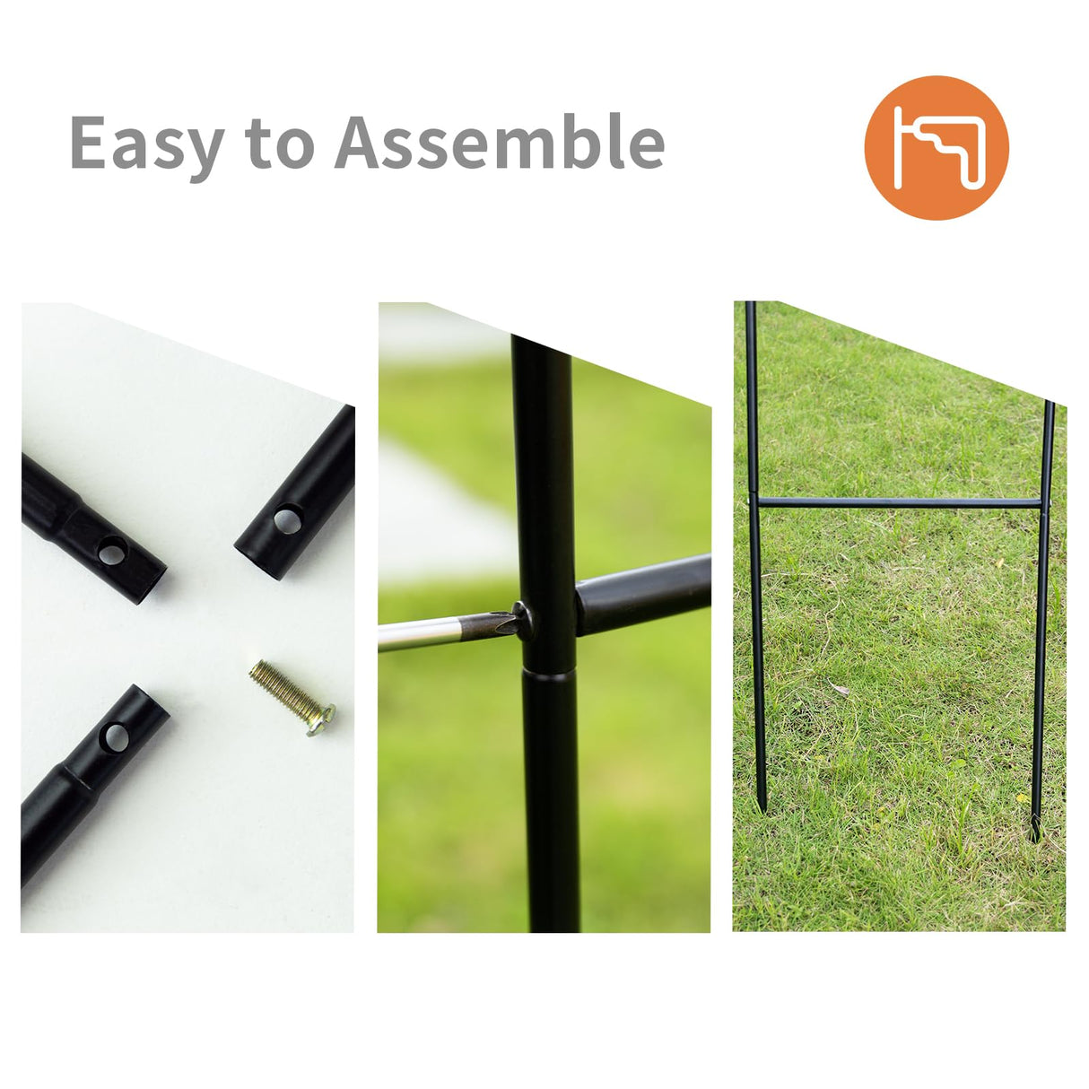 Mr.Ton Garden Arch Arbors, Trellis for Climbing Plants Outdoor 6-8ft, Two Way Assemble Wedding Decoration Metal Arch,Black Mr.Ton