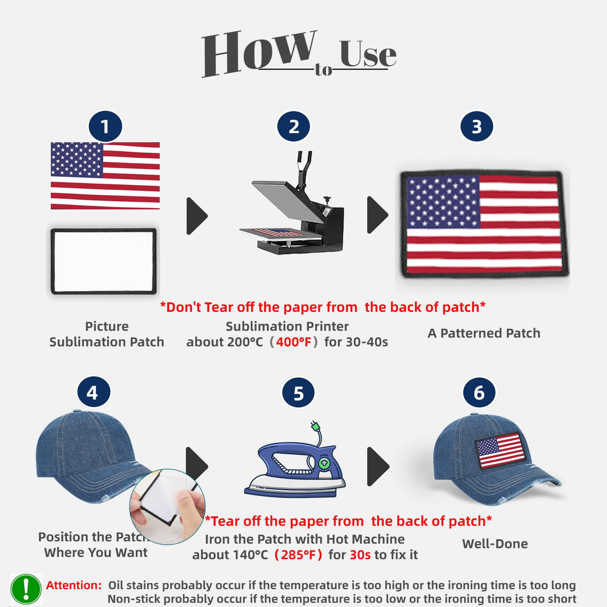 30 PCs Sublimation Patches - Iron On Blank Patches for DIY Crafts Hats Caps Backpack Uniforms (Rectangle / 30PCs) -3.15"x1.97" Gadjica