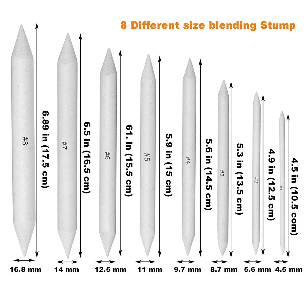 EuTengHao 22 Pieces Blending Stumps and Tortillions Set With 2 Sandpaper Pencil Sharpener, 1 Pencil Extension Tool and 1 Eraser for Student Sketch Drawing Accessories School Supplies EuTengHao