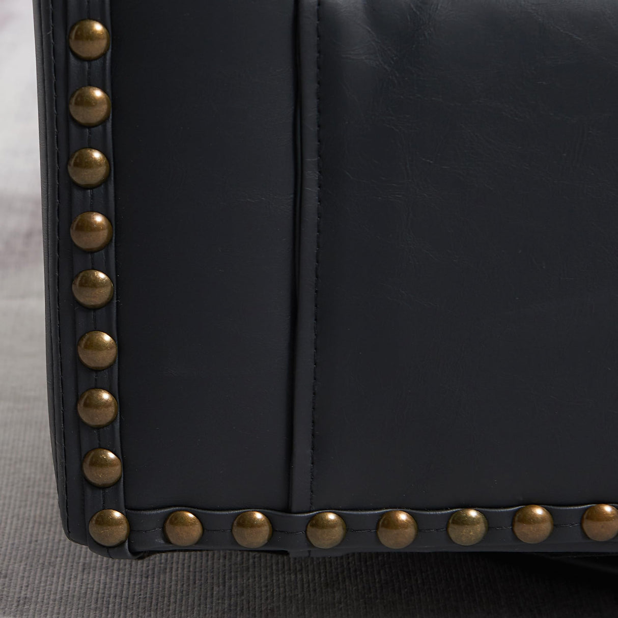 KINWELL 29" Wide Tufted Faux Leather Swivel Barrel Chair, PU Leather Modern Upholstered Accent Chairs with Nailhead Trim, Small Armchair for Living Room Bedroom, Black KINWELL