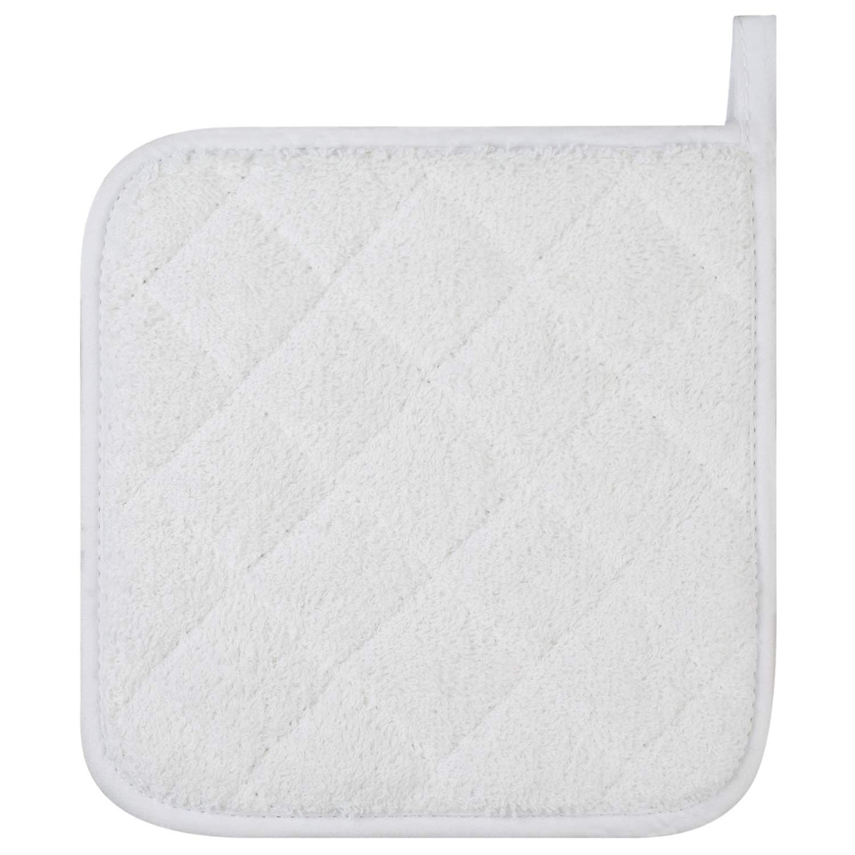 100% Cotton Kitchen Everyday Basic Terry Pot Holder Heat Resistant Coaster Potholder for Cooking and Baking Set of 5 White Lifaith