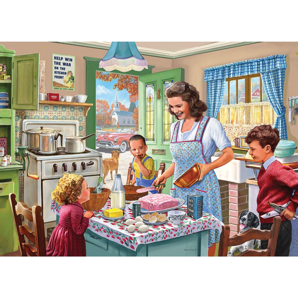 Bits and Pieces – 3000 Piece Jigsaw Puzzle for Adults – Kitchen Memories - Old Fashioned Classic Family Baking Kitchen Jigsaw Puzzle by Artist Steve Crisp, Completed Puzzle Size: 26" x 39" Bits and Pieces