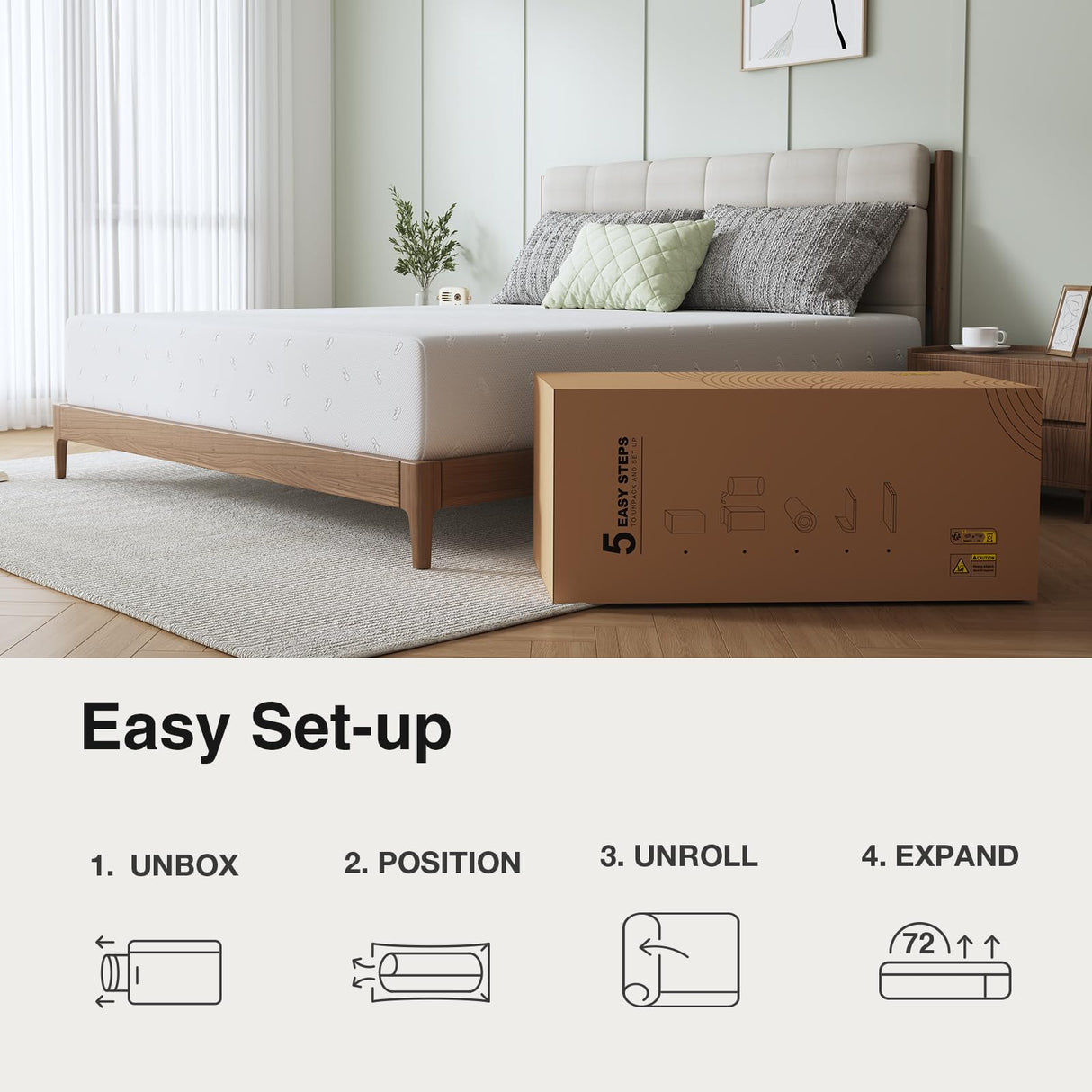 Novilla 12 Inch Mattress Queen Size, Queen Mattresses in a Box with Memory Comfort Foam & High-Density Support Foam for Refreshed Sleep & Pressure Relief with Edge Support Medium Firm Novilla