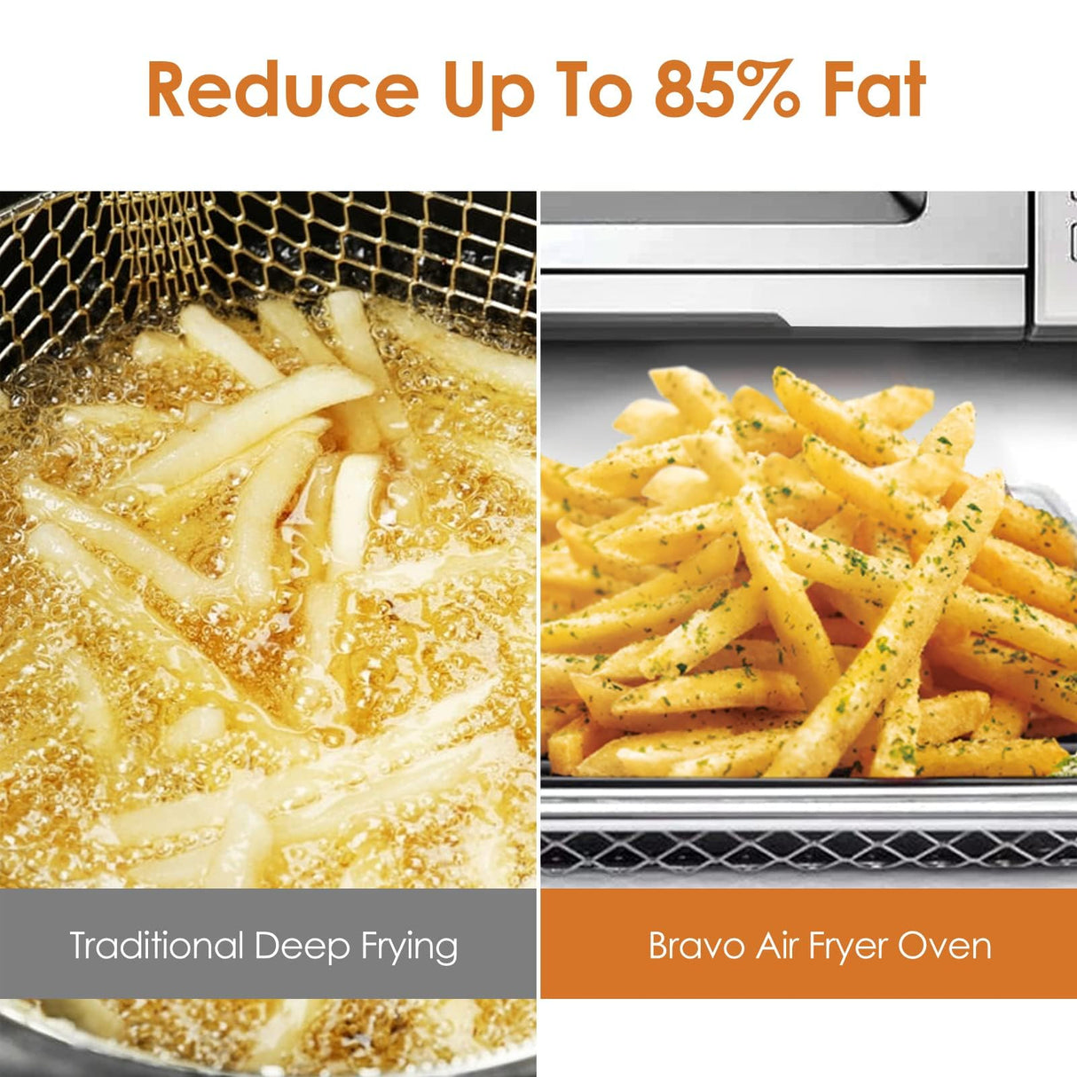 Nuwave Bravo Air Fryer Toaster Smart Oven, 12-in-1 Countertop Convection, 30-QT XL Capacity, 50°-500°F Temperature Controls, Top and Bottom Heater Adjustments 0%-100%, Brushed Stainless Steel Look Nuwave