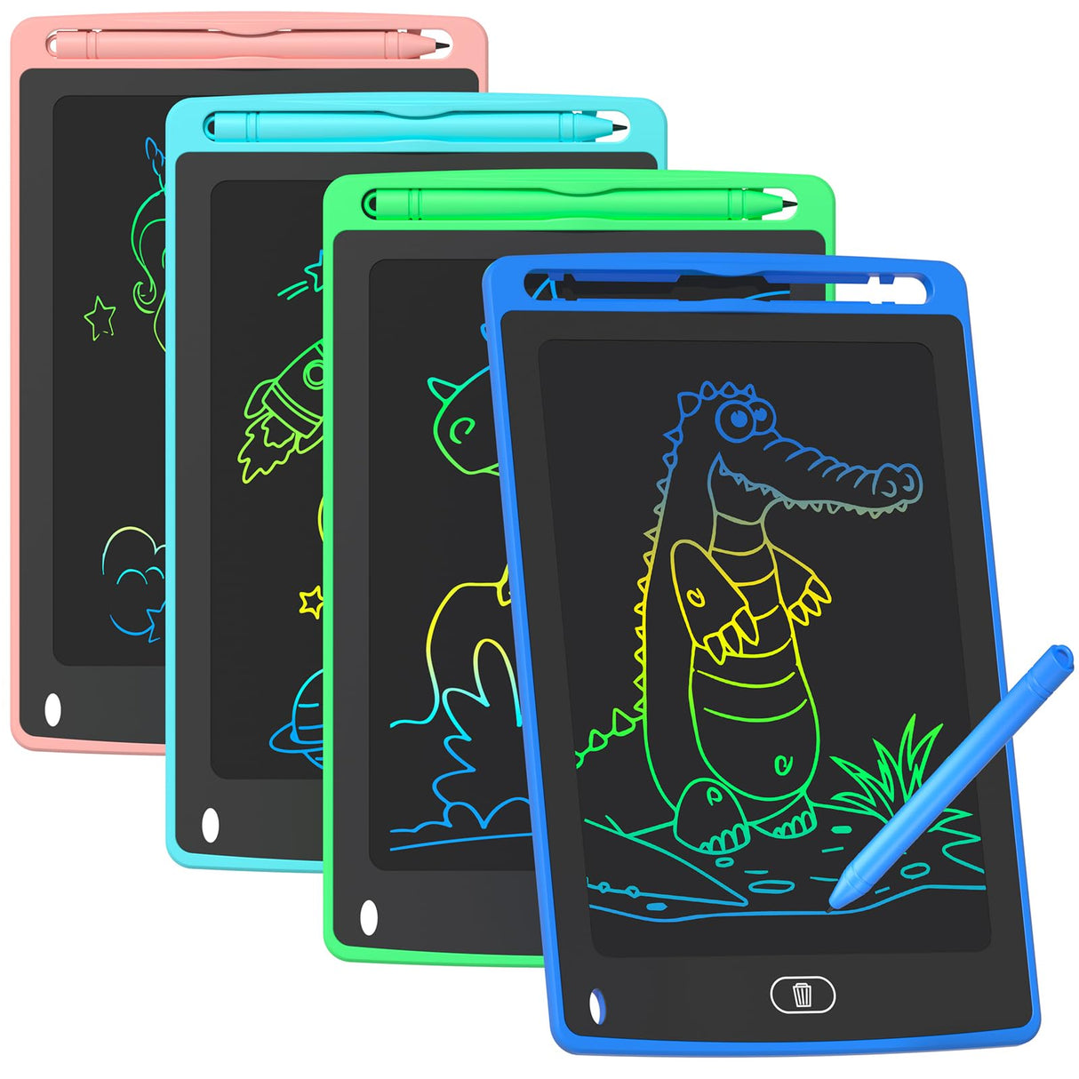 4 Pack LCD Writing Tablet for Kids, 8.5 Inch Colorful Doodle Board Drawing Tablet, Educational Learning Toys Birthday Gifts for Boys Girls Age 3 4 5 6 7 8 TQU