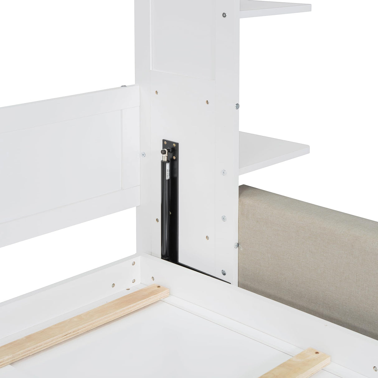 Polibi Queen Size Murphy Bed - Multi-Functional Wall Bed with Sofa Cushion, Folds into Cabinet, Ideal for Guest Room/Home Office/Gym, White Polibi