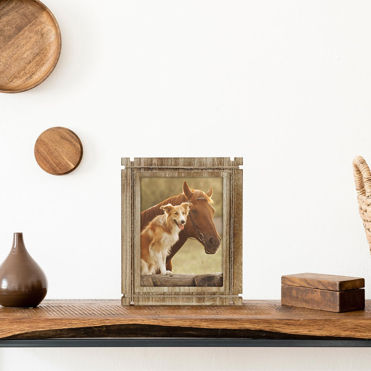 Hiwhy Rustic Picture Frames White 5x7 Photo Frame Wood Picture Frame for Wall Mount and Tabletop Display Farmhouse Decor Hiwhy