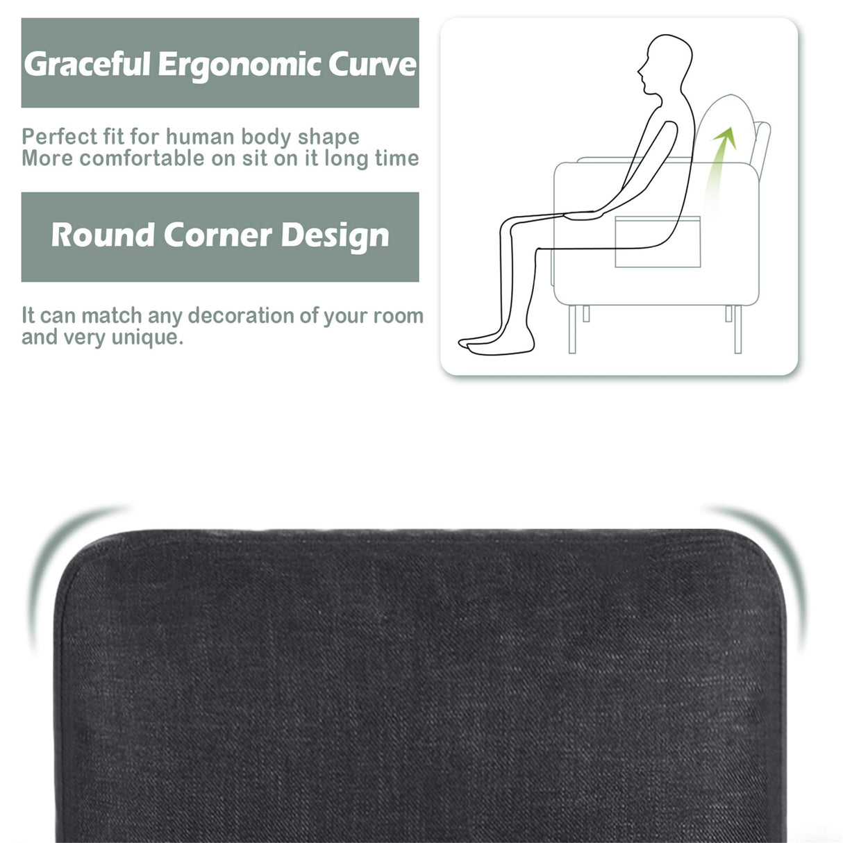 STHOUYN 2 Piece Upholstered Sectional Sofa Set Couches Sofas Living Room Furniture Sets, Loveseat with USB & Accent Chair, Grey Couch Bedroom Livingroom Apartment (2, Dark Grey) STHOUYN