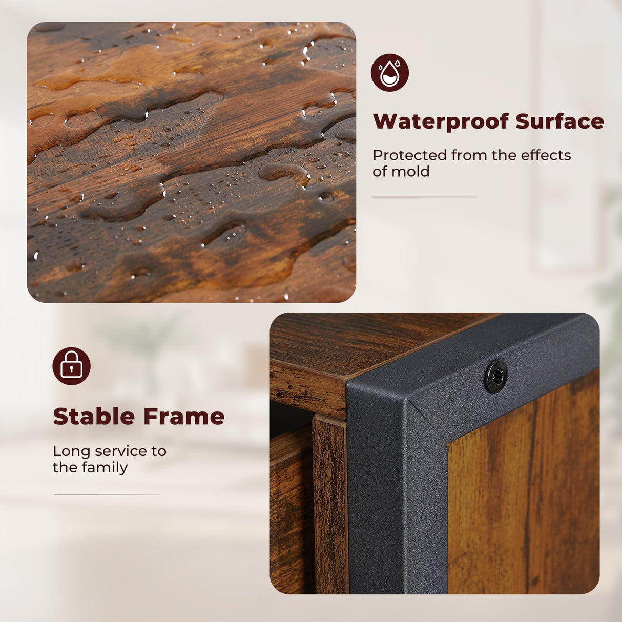 Lyromix Wood Rustic Dresser with 7 Drawers, Wide 48'' Brown TV Stand for Bedroom, Modern Storage Dresser Organizer for Bedroom Living Room, 48.5"x15.7"x31" Lyromix