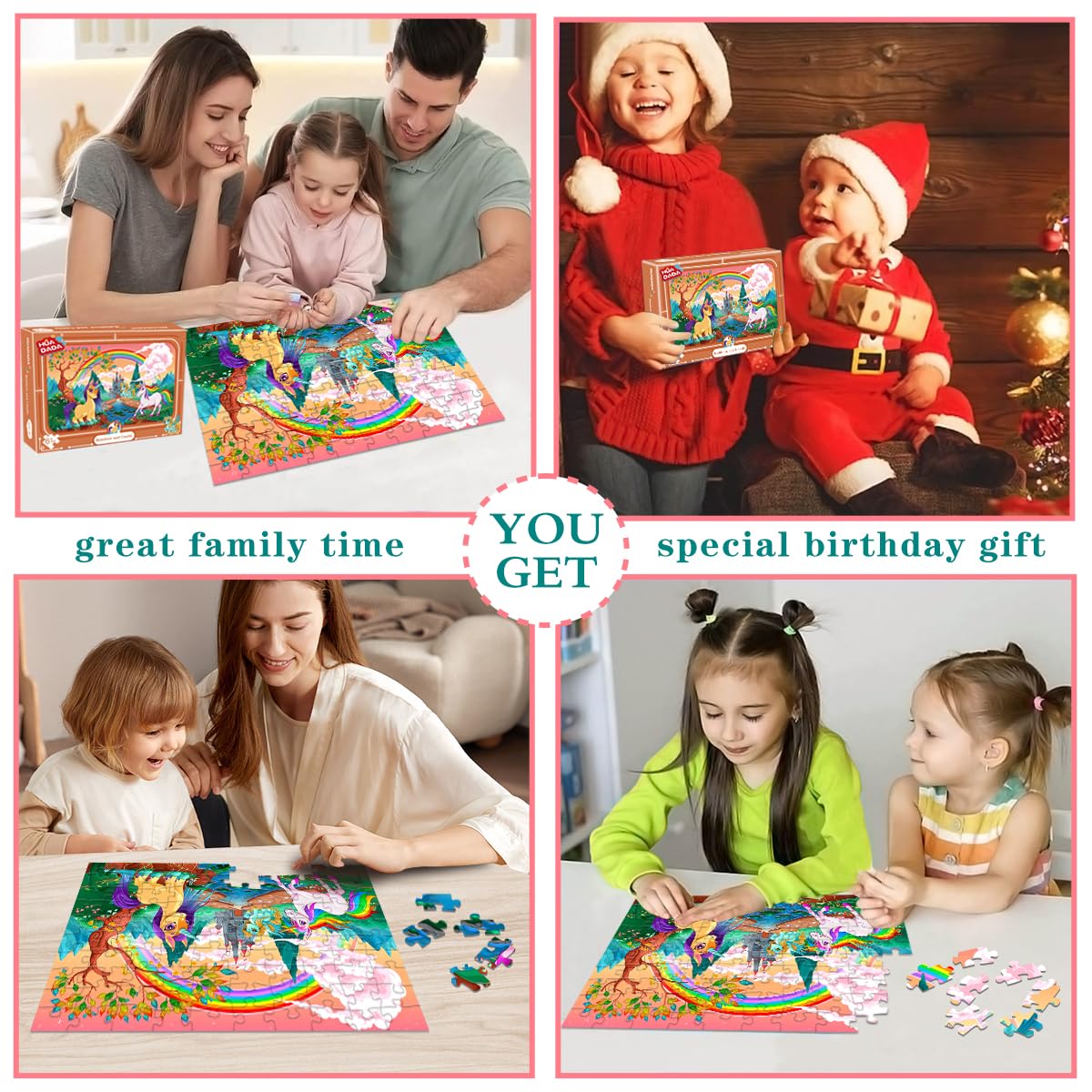 Puzzles for Kids Ages 4-8 100 Piece Puzzles for Kids, Castle 100 Piece Puzzles Children Learning Educational Toys Gifts Gifts Girls Age 4-6, 6-8, 8-10 Years Old (15 "X 10")… HUADADA