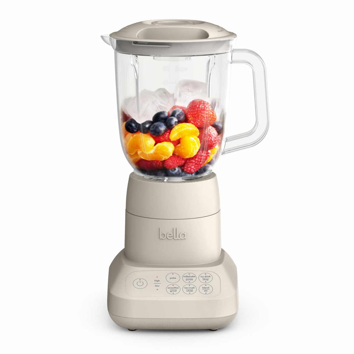 bella 10 Speed Countertop Blender, Juicer & Smoothie Maker, Fits-anywhere™ Kitchenware, Slim Flip & Store Design, Dishwasher Safe 48oz Capacity Pitcher & Lid, Stainless Steel Blade, 450 Watt, Oatmilk BELLA
