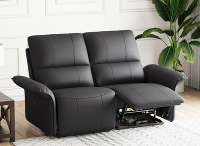 Belffin Leather Loveseat Recliner Sofa for Living Room Oversized Black Manual Reclining Couch for Living Room Double Recliner Home Theater Seating. Black Couch
