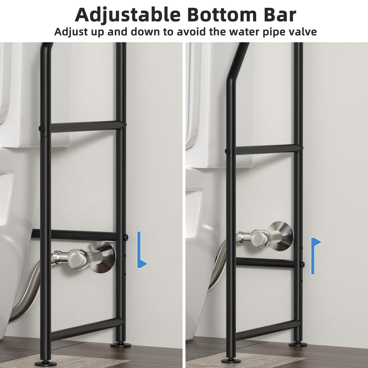 ASCENREST 3-Tier Over The Toilet Storage, Freestanding Metal Bathroom Shelves, Space Saver Above The Over Toilet Storage Shelf for Bathroom, Black ASCENREST