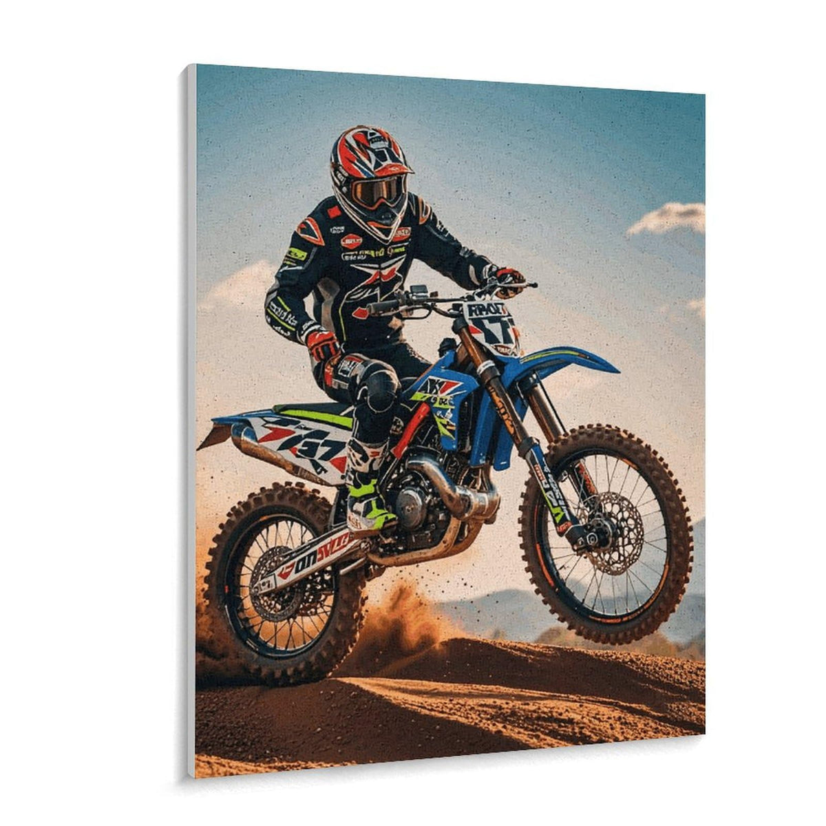 Sport Motorcycle Motocross Racing Theme Paint by Numbers Kit for Adults Beginners Adult Paint by Number Kits on Canvas DIY Acrylic Oil Paints Paintwork with Paintbrushes for Gift Home Wall Decor 16*20 TKJMCSW