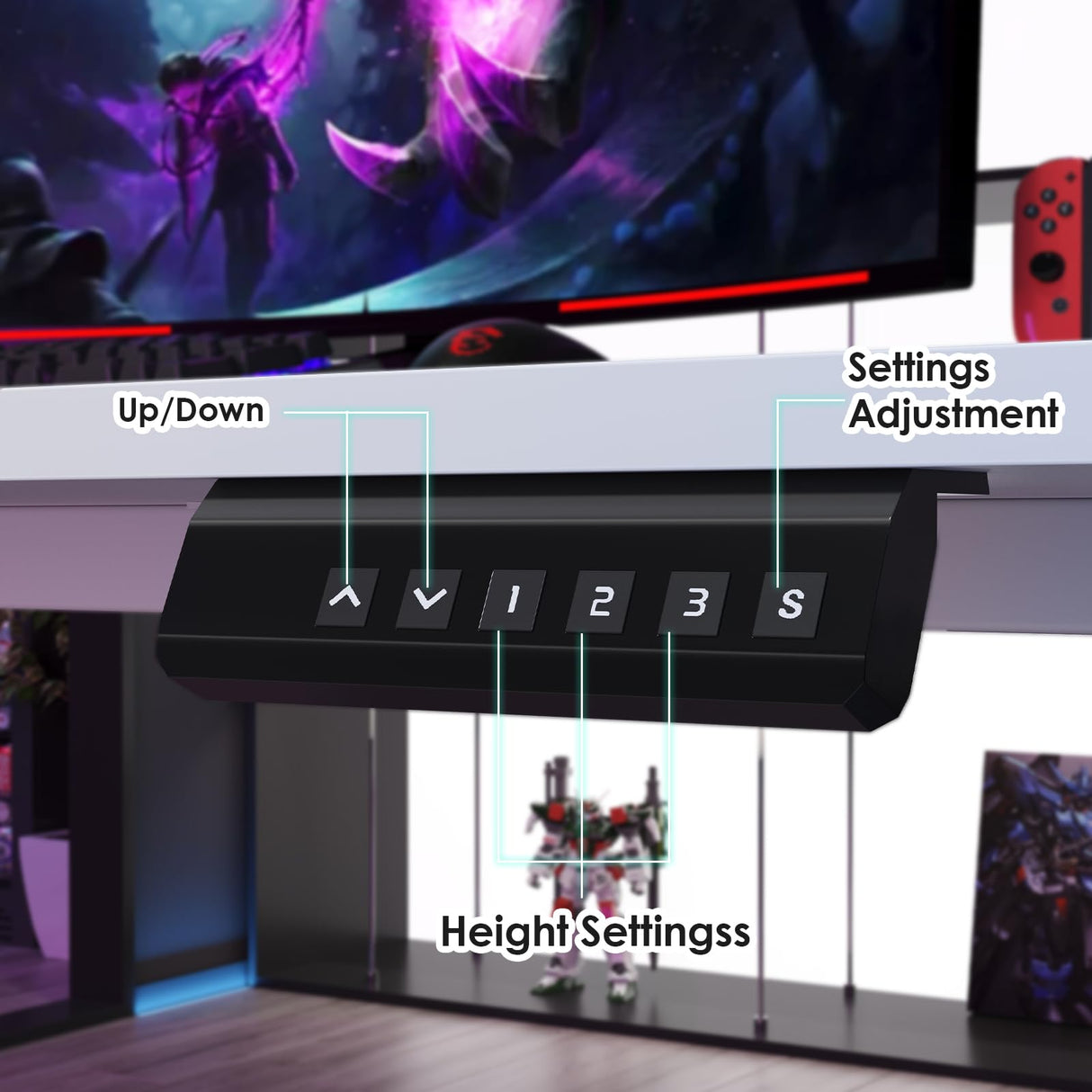 STARY Electric Standing Desk Adjustable Height Sit Stand Home Office Desk with Splice Board STARY