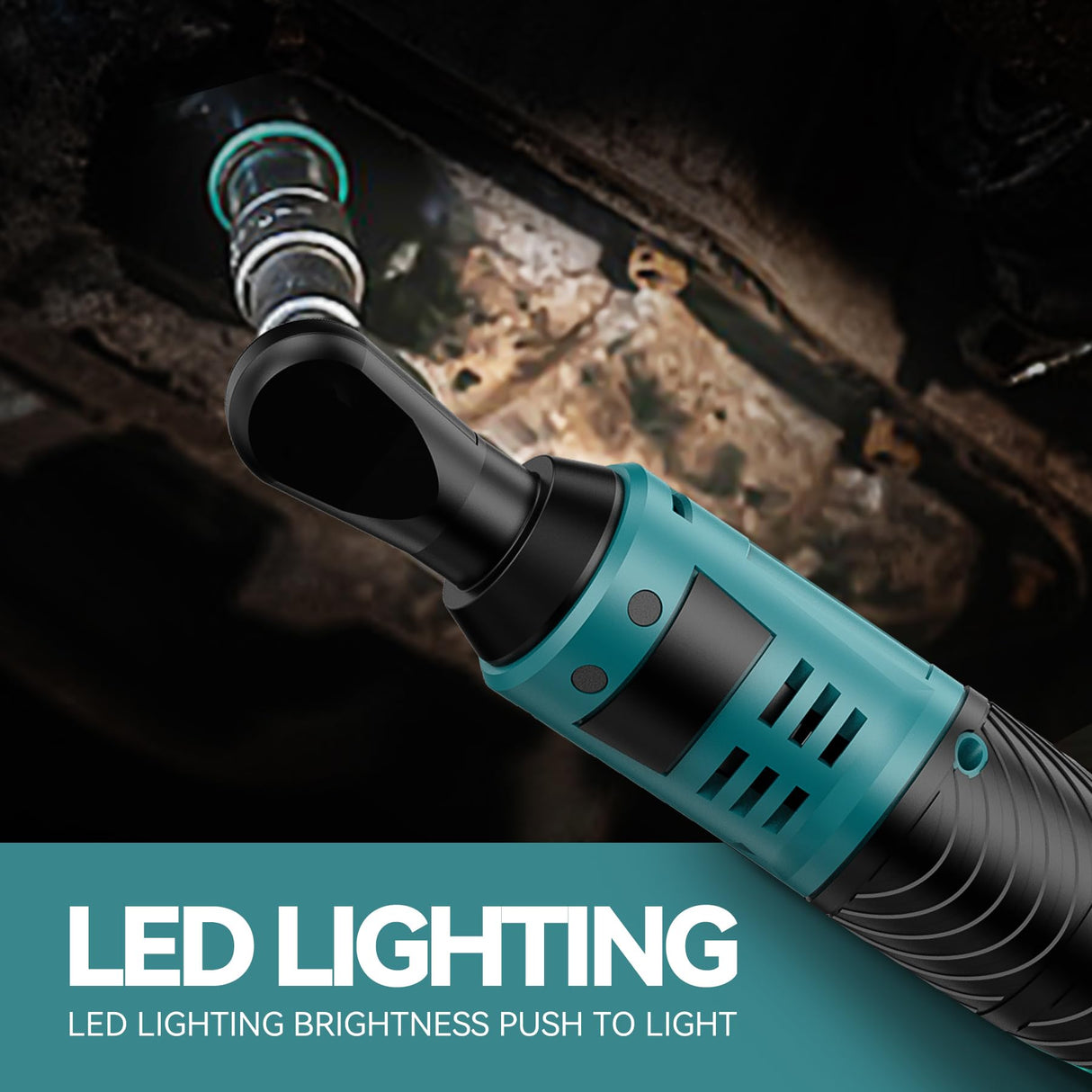 LIKI Cordless Electric Ratchet Wrench Set, 3/8" 12V Cordless Ratchet Kit,2 Packs of Lithium-ion Batteries and Chargers, 8 Sockets LIKI