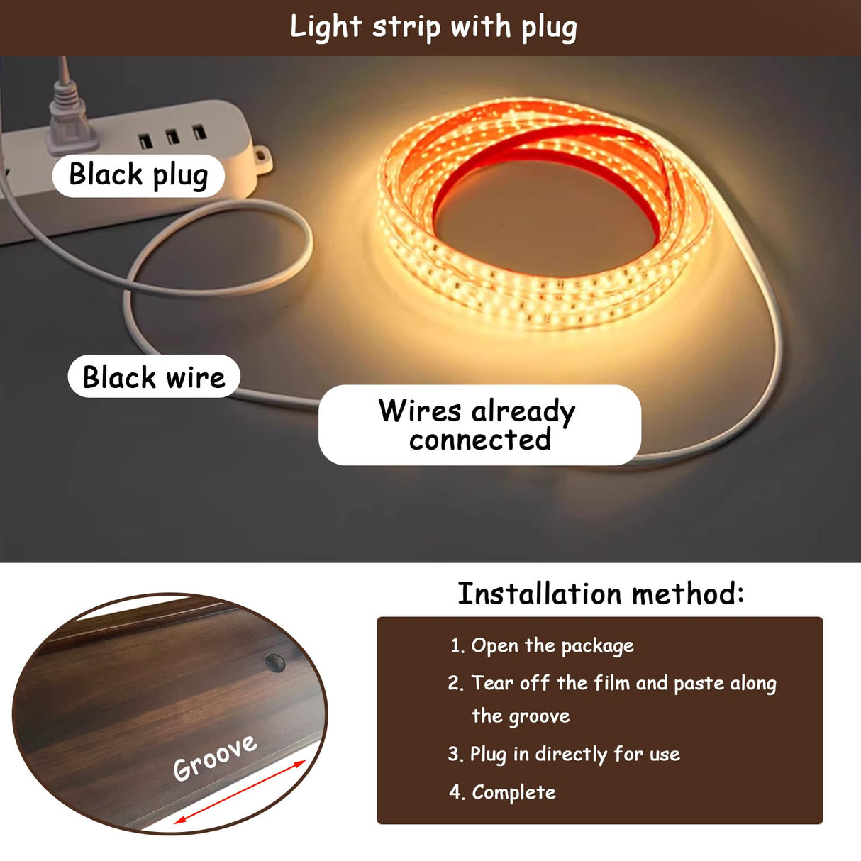 Dawselod 70.8in Large Wine Rack with LED Light Solid Wood Wall Mounted Wine Rack, 3-Tiers Liquor Bottles Floating Shelves Display Storage Organizer for Home Bar & Dining Room (180cm/70.8in) Dawselod