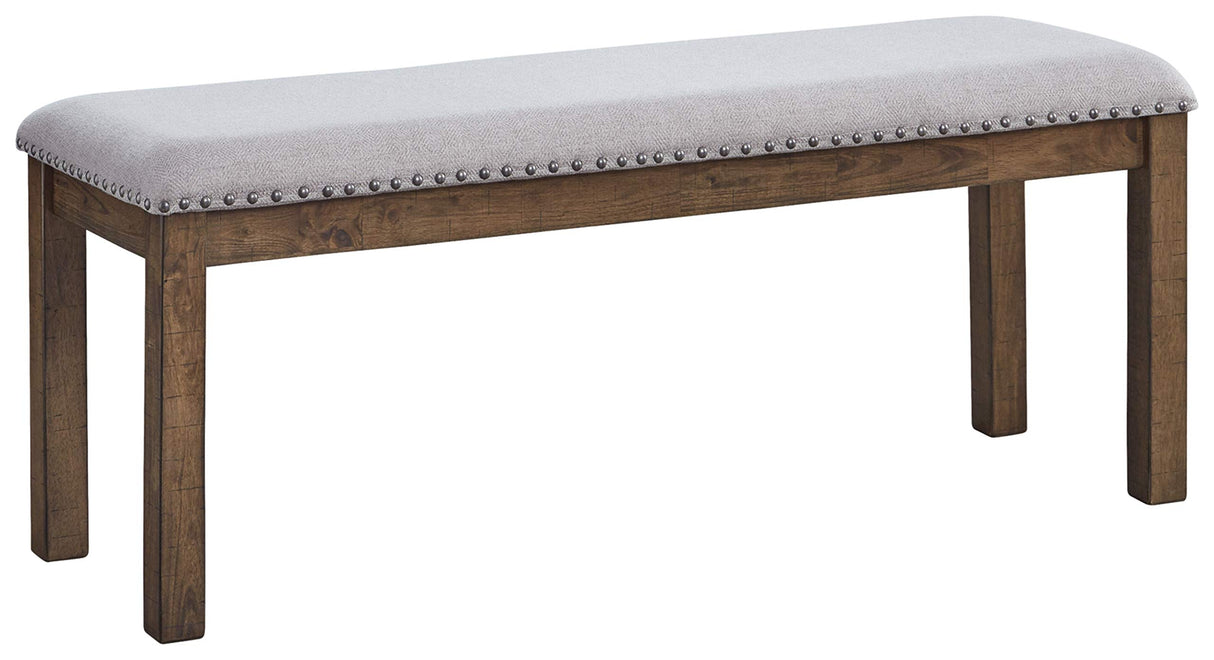 Signature Design by Ashley Moriville Casual Rustic Upholstered Dining Bench, Grey & Brown Signature Design by Ashley