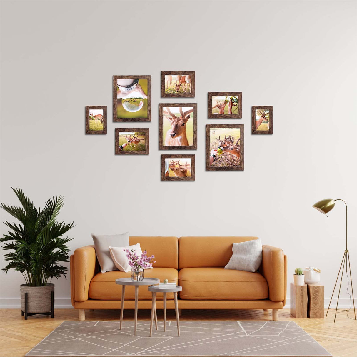 PETAFLOP 5x7 Picture Frame Set of 7, Rustic Frames Display 5 by 7 Inch Photo for Wall or Tabletop PETAFLOP