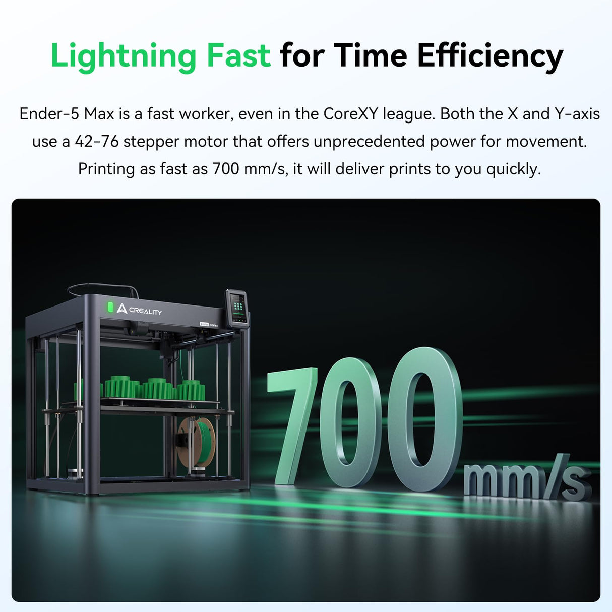 Creality Ender 5 Max 3D Printer, 3D Printing Machine with 700mm/s High-Speed Printing, 400 * 400 * 400 Large Print Area, 64-Point Auto Leveling 300℃ High Temp Precise Linear Rail Creality