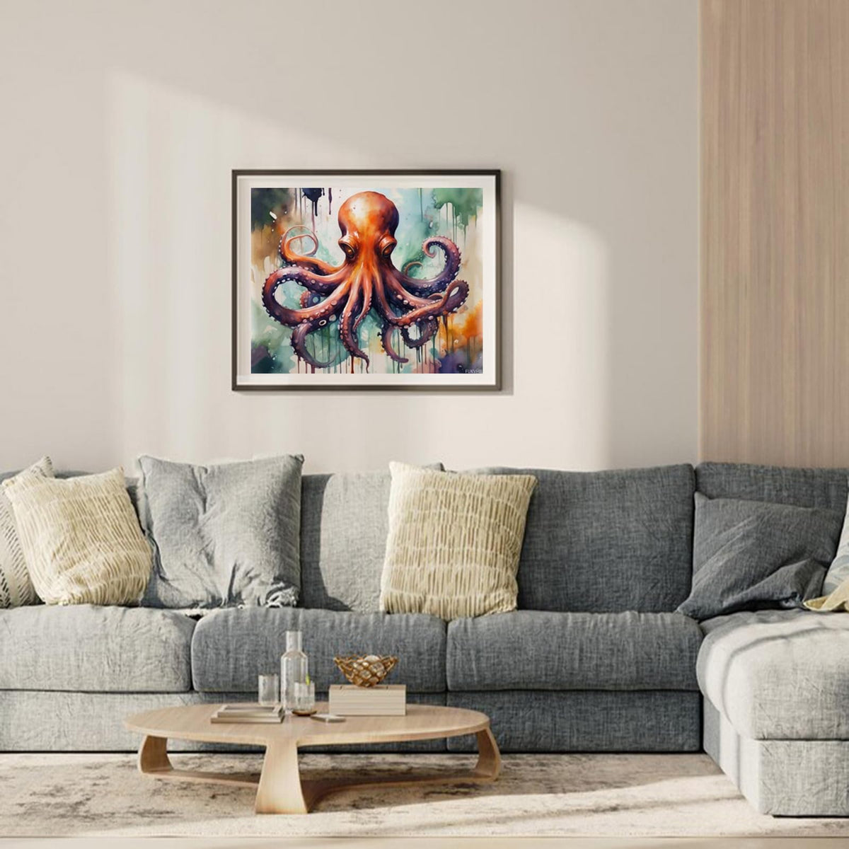 FUKVHIL Paint by Numbers Octopus Ocean Creature Painting by Number for Adults DIY Digital Painting for Beginners Wall Decor Drawing Gift 16x20inch FUKVHIL