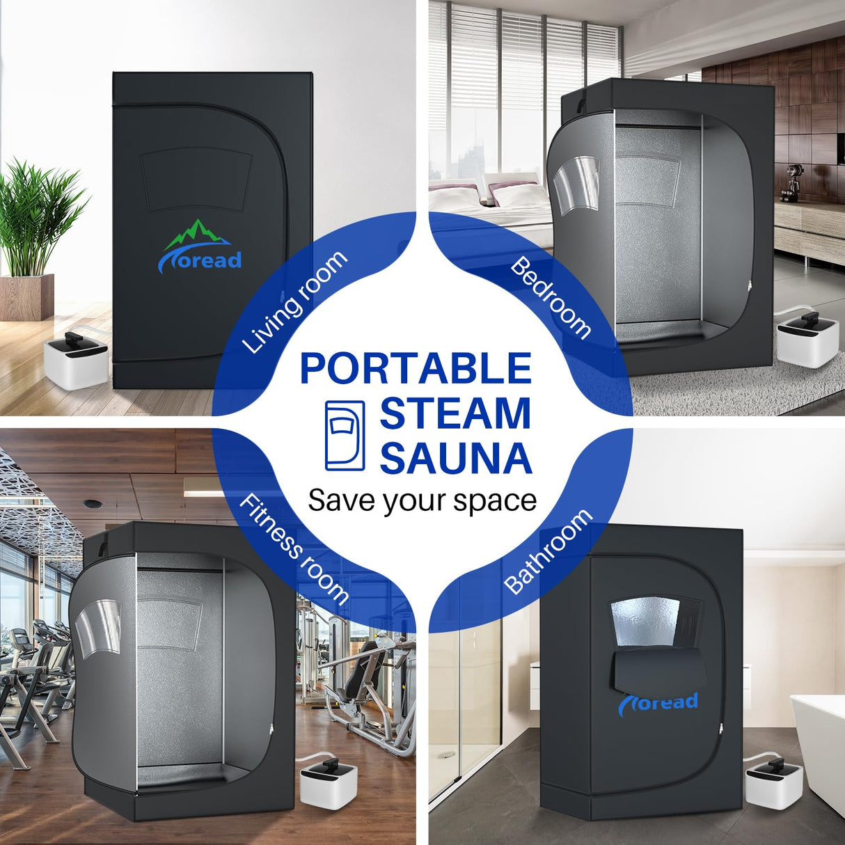 TOREAD 2-Person Full Body Portable Steam for Home, 1 or 2 Person Foldable Sauna, 600D Canvas, Indoor Sauna Tent for Relaxation with 4.1L 1000W Steam Generator(70.9" x47.2 x31.5 ) TOREAD