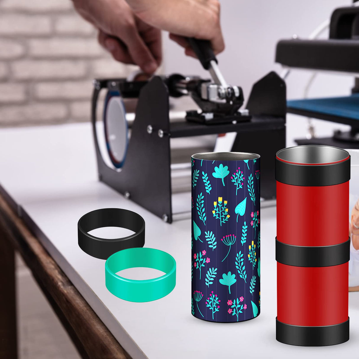 Silicone Bands for Sublimation Tumbler, 30Pcs Elastic Sublimation Paper Holder Sublimation Silicone Rubber Bands Prevent Ghosting Sublimation Tight-Fitting Heat-Resistant for Sublimation Accessories AMDAILY