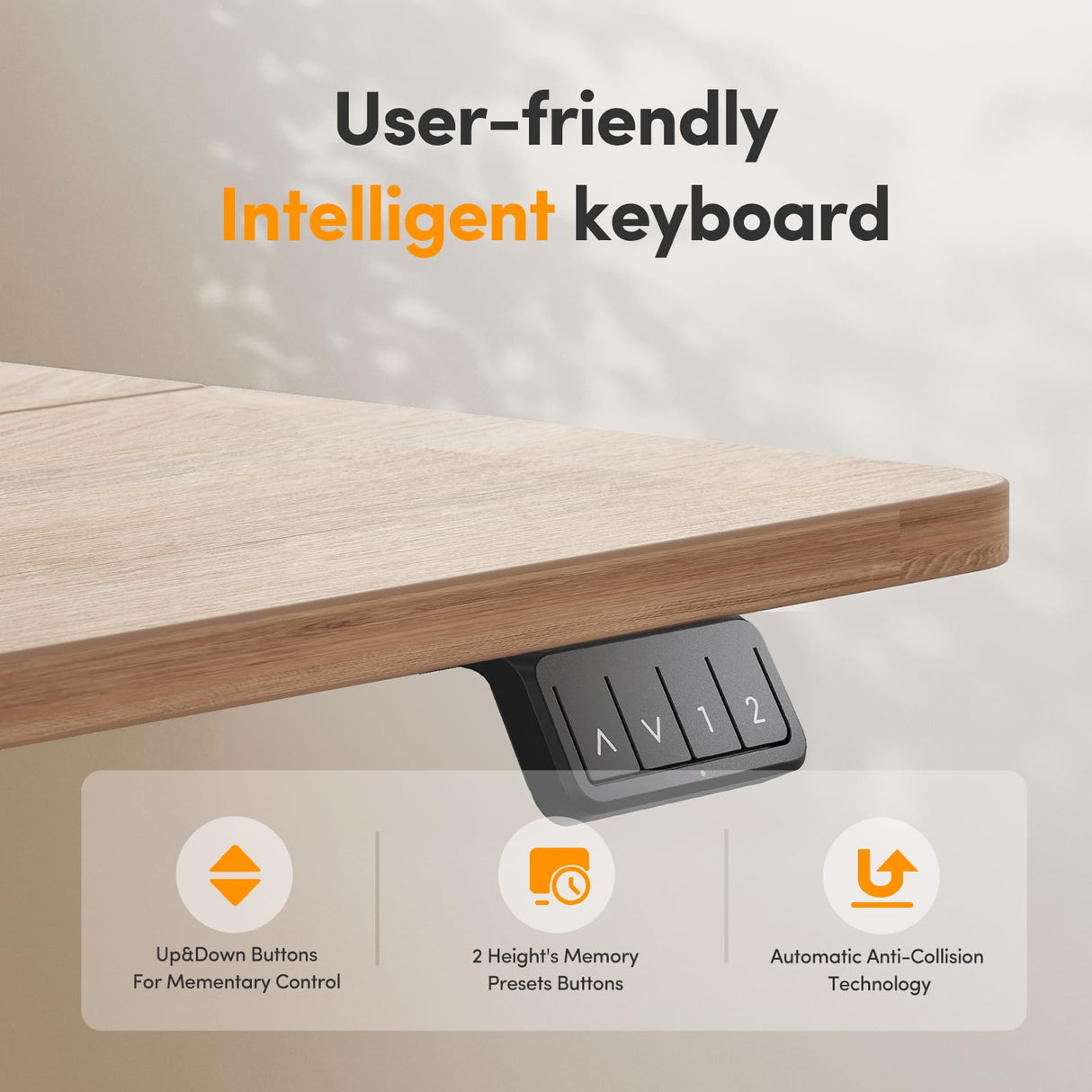 Cubiker Standing Desk, Stand up Height Adjustable Home Office Electric Desk, 55 x 24 Inch Sit Stand Desk with Splice Board, Maple Desktop Cubiker